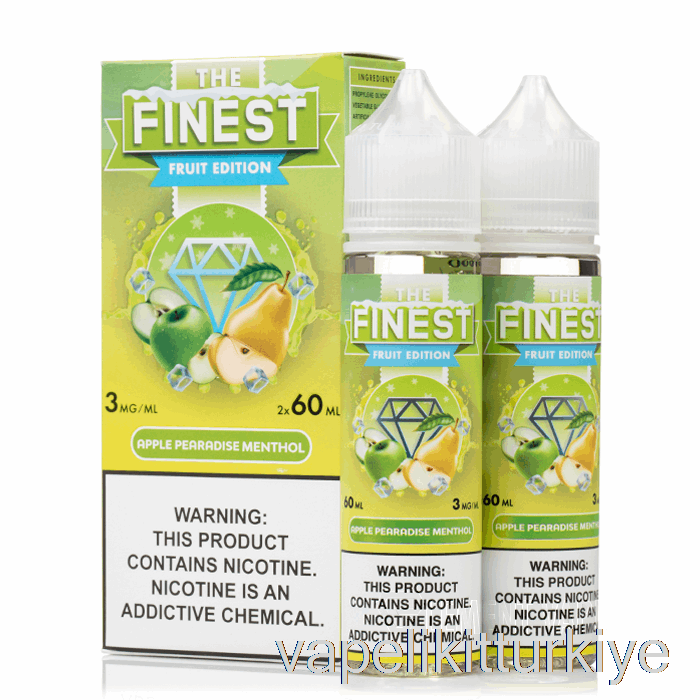 Vape Elektronik Sigara Elma Pearadise Mentol - En Iyi Meyve Baskısı - 120ml 6mg